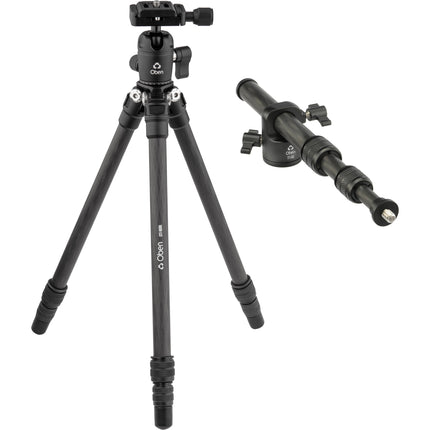 Oben CTT-1000L Tripode de Mesa Fibra de Carbono Capacidad 5kg Altura 28.2" Kit Adaptador Lateral
