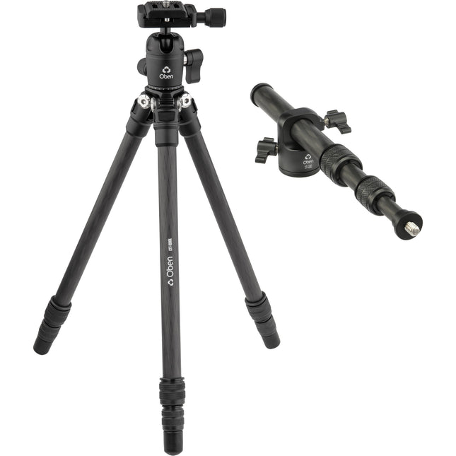 Oben CTT-1000L Tripode de Mesa Fibra de Carbono Capacidad 5kg Altura 28.2" Kit Adaptador Lateral