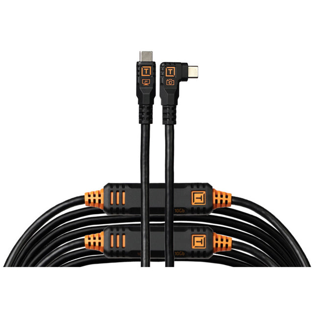 Tether Tools LeverLock Kit de Cable USB-C 31' Ángulo Recto Negro Mate