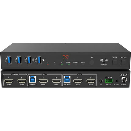 VigilLink VLKV-H212D Switch HDMI KVM 2 Puertos Dual 8K 7680x4320 60Hz Rackmount
