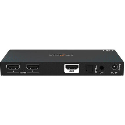 BZBGEAR Switch HDMI 2.1 2x1 8K60 4K120 con De-Embedder de Audio y Control IR
