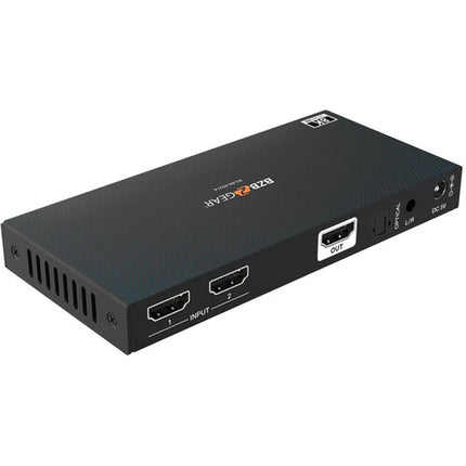 BZBGEAR Switch HDMI 2.1 2x1 8K60 4K120 con De-Embedder de Audio y Control IR