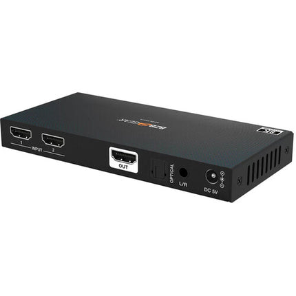 BZBGEAR Switch HDMI 2.1 2x1 8K60 4K120 con De-Embedder de Audio y Control IR