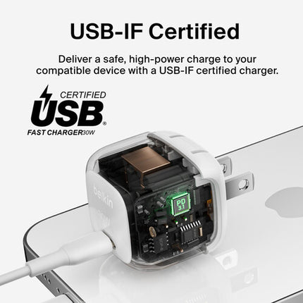 Belkin BoostCharge Cargador de Pared USB-C 30W con Power Delivery 3.1