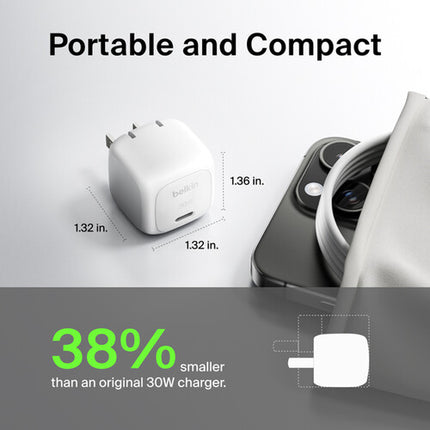 Belkin BoostCharge Cargador de Pared USB-C 30W con Power Delivery 3.1