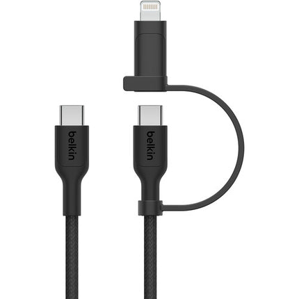 Belkin BoostCharge Pro Cable 2 en 1 USB-C y Lightning Negro 5 pies 60W 30,000 Dobles