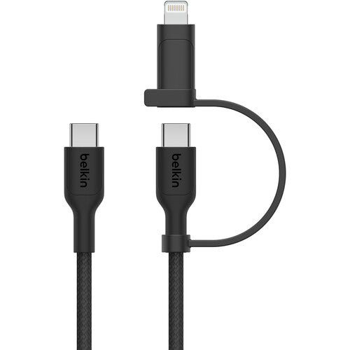 Belkin BoostCharge Pro Cable 2 en 1 USB-C y Lightning Negro 5 pies 60W 30,000 Dobles