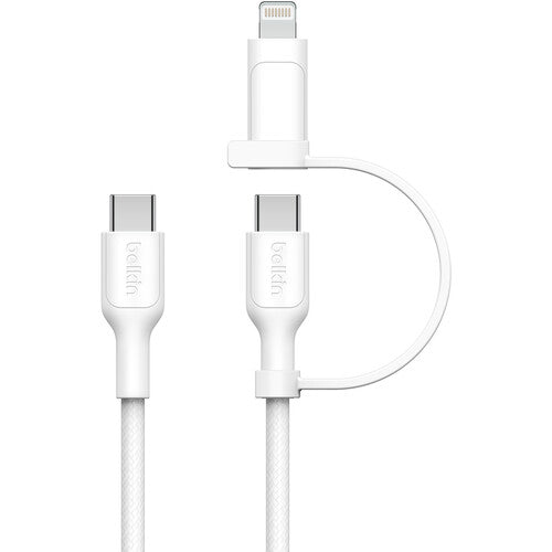 Belkin BoostCharge Pro Cable 2 en 1 USB-C Lightning 5 pies 60W blanco