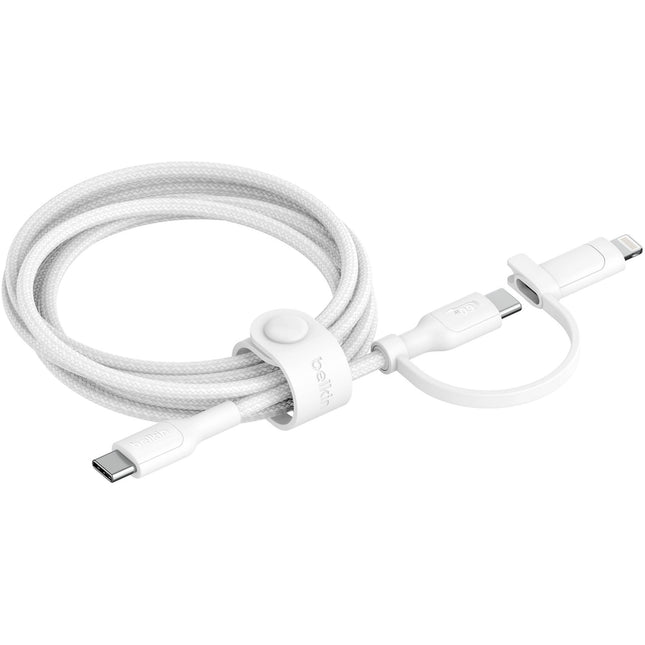 Belkin BoostCharge Pro Cable 2 en 1 USB-C Lightning 5 pies 60W blanco