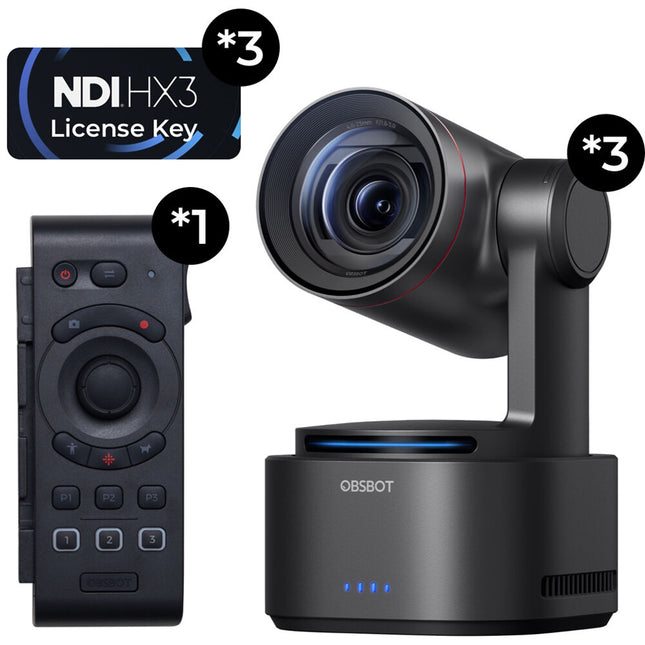 OBSBOT Tail 2 Multicam Combo cámaras PTZR 4K 3 licencias NDI