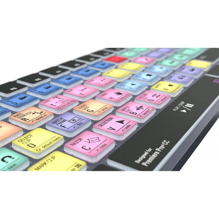 Logickeyboard Adobe Premiere Pro CC TITAN teclado inalámbrico retroiluminado 108 teclas batería recargable Bluetooth 30 ft