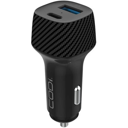 CODi Cargador de Auto USB 20W 2 Puertos USB-C y USB-A Seguro
