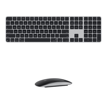 Apple Magic Keyboard con Touch ID y teclado numérico y Magic Mouse negro USB-C inalámbricos recargables