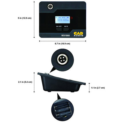CAD WX1000GN Sistema de Micrófono Inalámbrico Gooseneck 590 MHz 12h Batería
