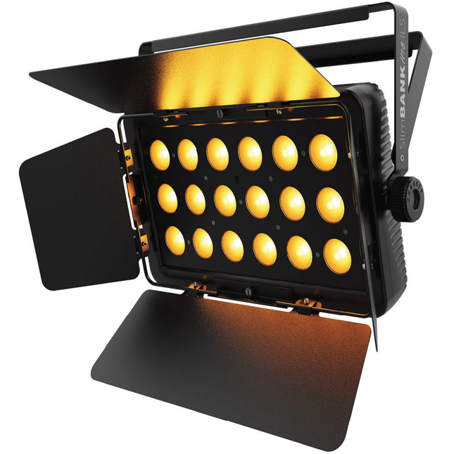 CHAUVET DJ SlimBANK H18 ILS Luz LED Wash 18 LEDs 27° Ángulo con Barndoor y Cable de Poder