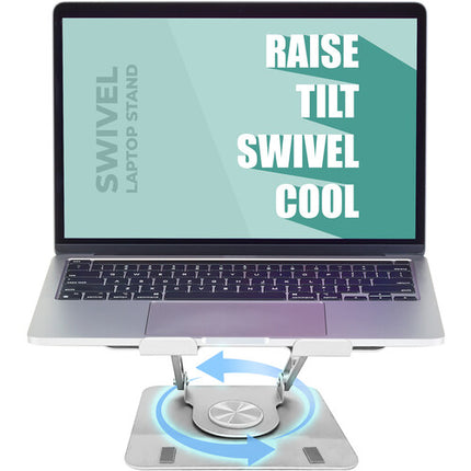 Uncaged Ergonomics Swivel Laptop Stand 2.0 Soporte Giratorio Plata 7.5" Altura Compatible 10-15.6