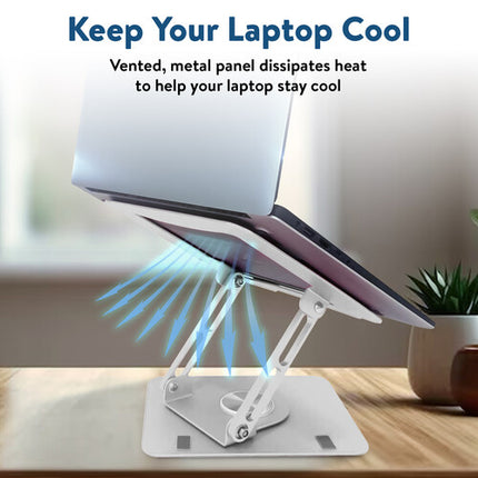 Uncaged Ergonomics Swivel Laptop Stand 2.0 Soporte Giratorio Plata 7.5" Altura Compatible 10-15.6