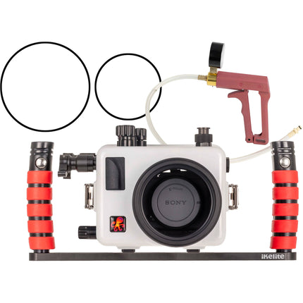 Ikelite Deluxe 200DLM/E Carcasa Acuática Profundidad 200' con Dobles Mangos y Puerto de Lentes Intercambiable para Sony a6700