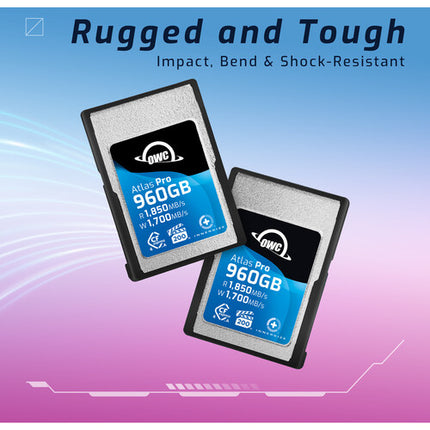 OWC 960GB Atlas Pro CFexpress 4.0 Tipo A Tarjeta de Memoria 1850MBs Lectura 1700MBs Escritura