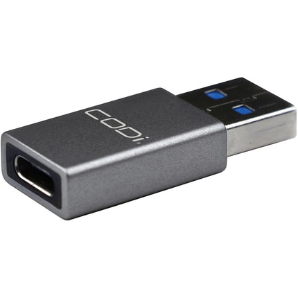 CODi Adaptador USB-A macho a USB-C hembra velocidad 10 Gb/s compacto de aluminio