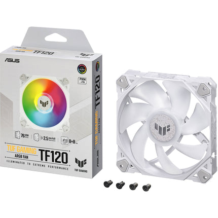 ASUS TUF Gaming TF120 ARGB Ventilador 120mm PWM 1900 RPM Blanca