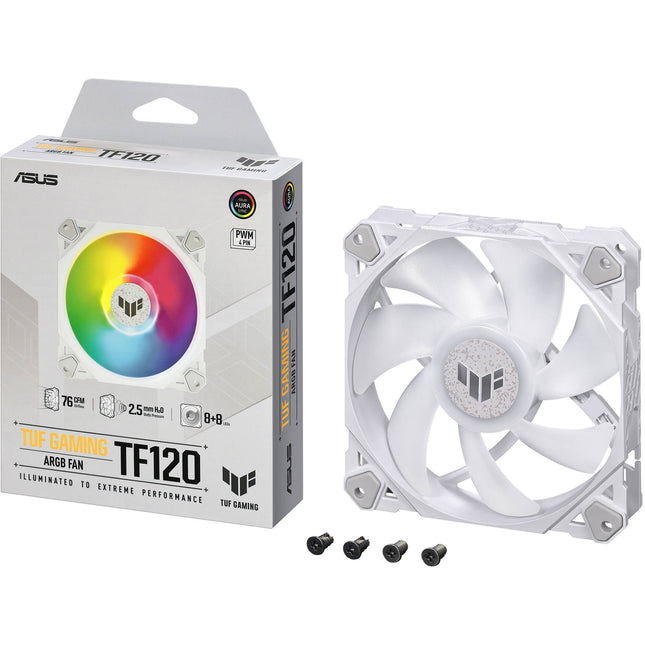 ASUS TUF Gaming TF120 ARGB Ventilador 120mm PWM 1900 RPM Blanca