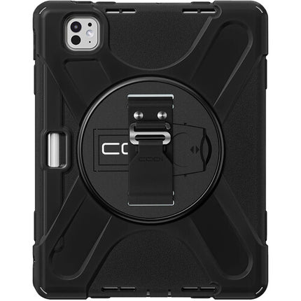 CODi Funda Rugged para iPad Pro M4 M5 Negra con Correa Ajustable y Soporte Giratorio