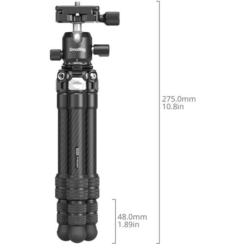 SmallRig Carbon Fiber Tripode de Fibra de Carbono 11 lb 15.5 Pulgadas con Bolsa de Viaje