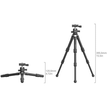 SmallRig Carbon Fiber Tripode de Fibra de Carbono 11 lb 15.5 Pulgadas con Bolsa de Viaje