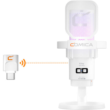 Comica Audio EJoy Uni Pro D Micrófono Condensador Cardioide Inalámbrico USB-C RGB 48 kHz 50 Horas Batería