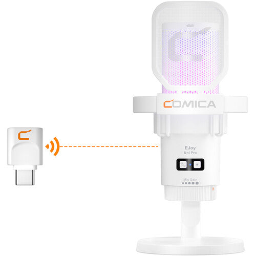 Comica Audio EJoy Uni Pro D Micrófono Condensador Cardioide Inalámbrico USB-C RGB 48 kHz 50 Horas Batería