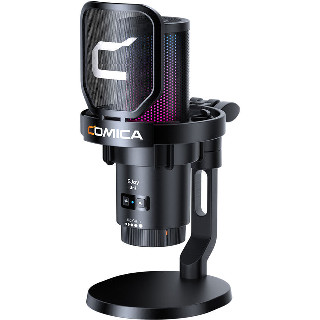 Comica Audio EJoy Uni D Micrófono USB-C Cardioide Condensador 48 kHz 24-Bit con Soporte Ajustable