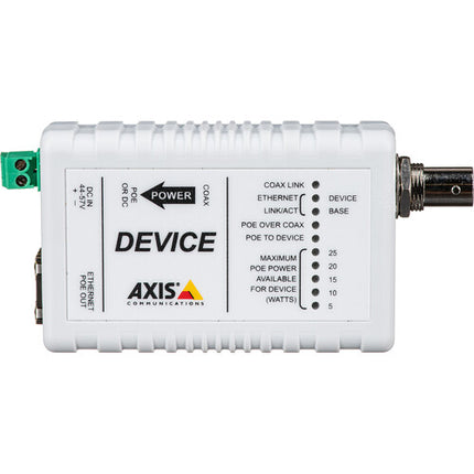 Axis Communications T8640 Kit Adaptador PoE+ sobre Cable Coaxial 100 m Instalar Fácil