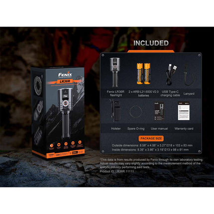 Fenix Linterna Recargable LR36R 10000 lúmenes IP68 USB-C carga