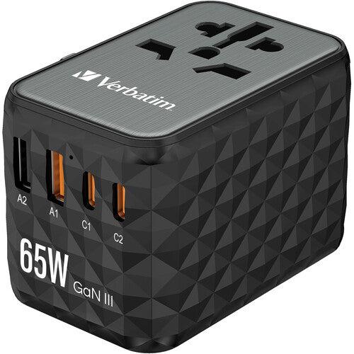 Verbatim UTA-05 Adaptador de Viaje Universal 65W 4 Puertos USB con Estuche