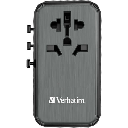 Verbatim UTA-06 Adaptador Universal de Viaje 100W 4 Puertos USB GaN III con Estuche
