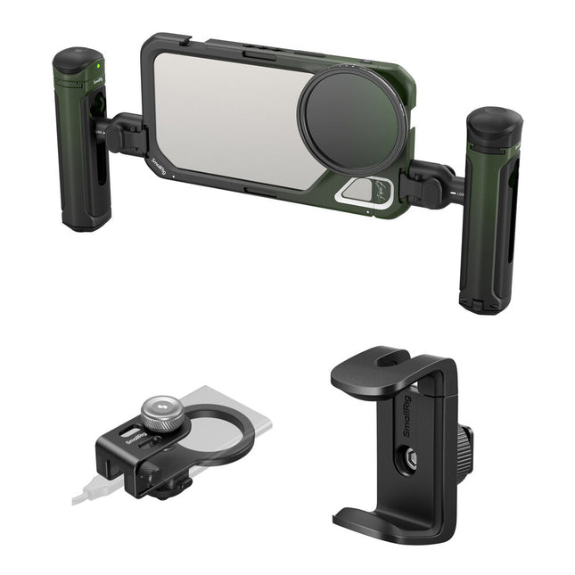 SmallRig x Brandon Li Jaula de Vídeo Móvil para iPhone 15 Pro Max con Filtro ND y Soporte SSD