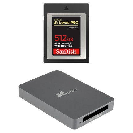 SanDisk Extreme PRO CFexpress Tarjeta Tipo B 512GB 1700MB/s y Lector USB-C