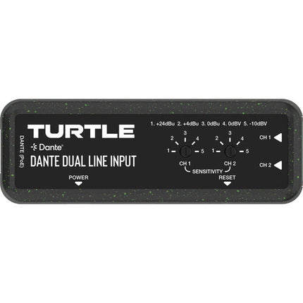 Turtle AV Adaptador de Entrada Euroblock Analógica Dual a Salida Dante 24 Bit 96 kHz PoE
