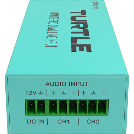 Turtle AV Pro Adaptador de Entrada Línea Analógica Euroblock Dual a Salida Dante 24-Bit 96 kHz PoE