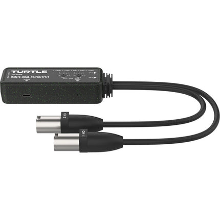 Turtle AV Adaptador Dante a XLR Analógico Dual 24-Bit 96 kHz PoE USB-C