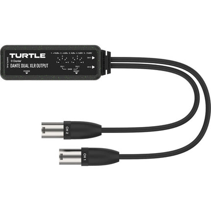 Turtle AV Adaptador Dante a XLR Analógico Dual 24-Bit 96 kHz PoE USB-C