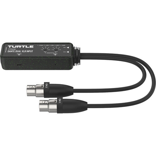 Turtle AV Adaptador de Audio Analógico 2 Canales XLR Femenino a Dante 96 kHz 24-Bit