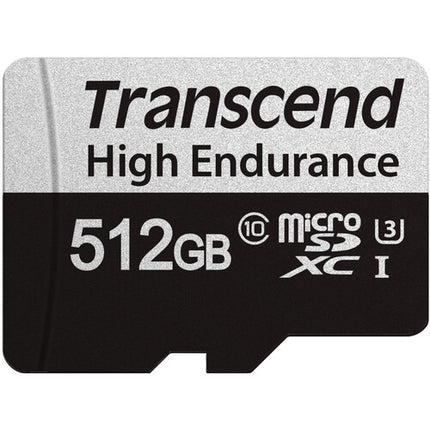 Transcend 512GB microSDXC UHS-I Clase 10 Alta Durabilidad 120000 Horas con Adaptador SD