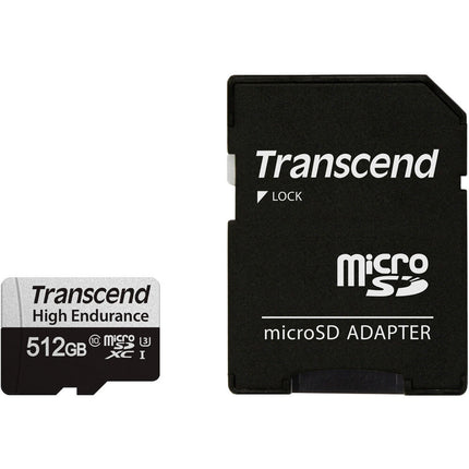 Transcend 512GB microSDXC UHS-I Clase 10 Alta Durabilidad 120000 Horas con Adaptador SD