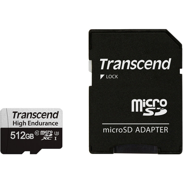 Transcend 512GB microSDXC UHS-I Clase 10 Alta Durabilidad 120000 Horas con Adaptador SD