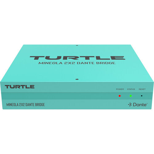 Turtle AV Mineola 2x2 Puente de Audio Dante con Phantom 48V y Rack 19"