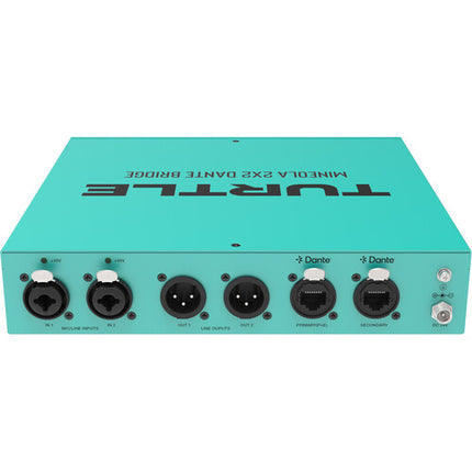 Turtle AV Mineola 2x2 Puente de Audio Dante con Phantom 48V y Rack 19"