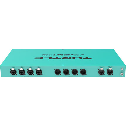 Turtle AV Mineola 4x4 Puente de Audio Dante con 4 Entradas Combo XLR 4 Salidas XLR Rackmount 19"