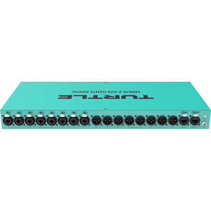 Turtle AV Mineola 8x8 Puente de Audio Dante con 8 Entradas Combo y Phantom 48V Kit Rackmount 19"